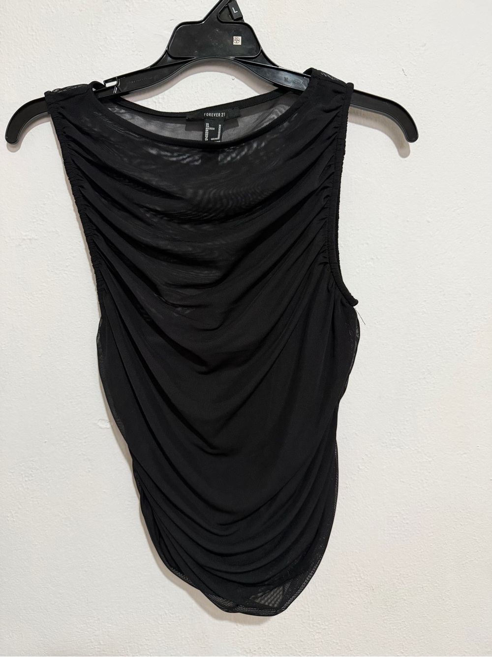 Forever 21 Black Sheer Sleeveless Overlay Top
